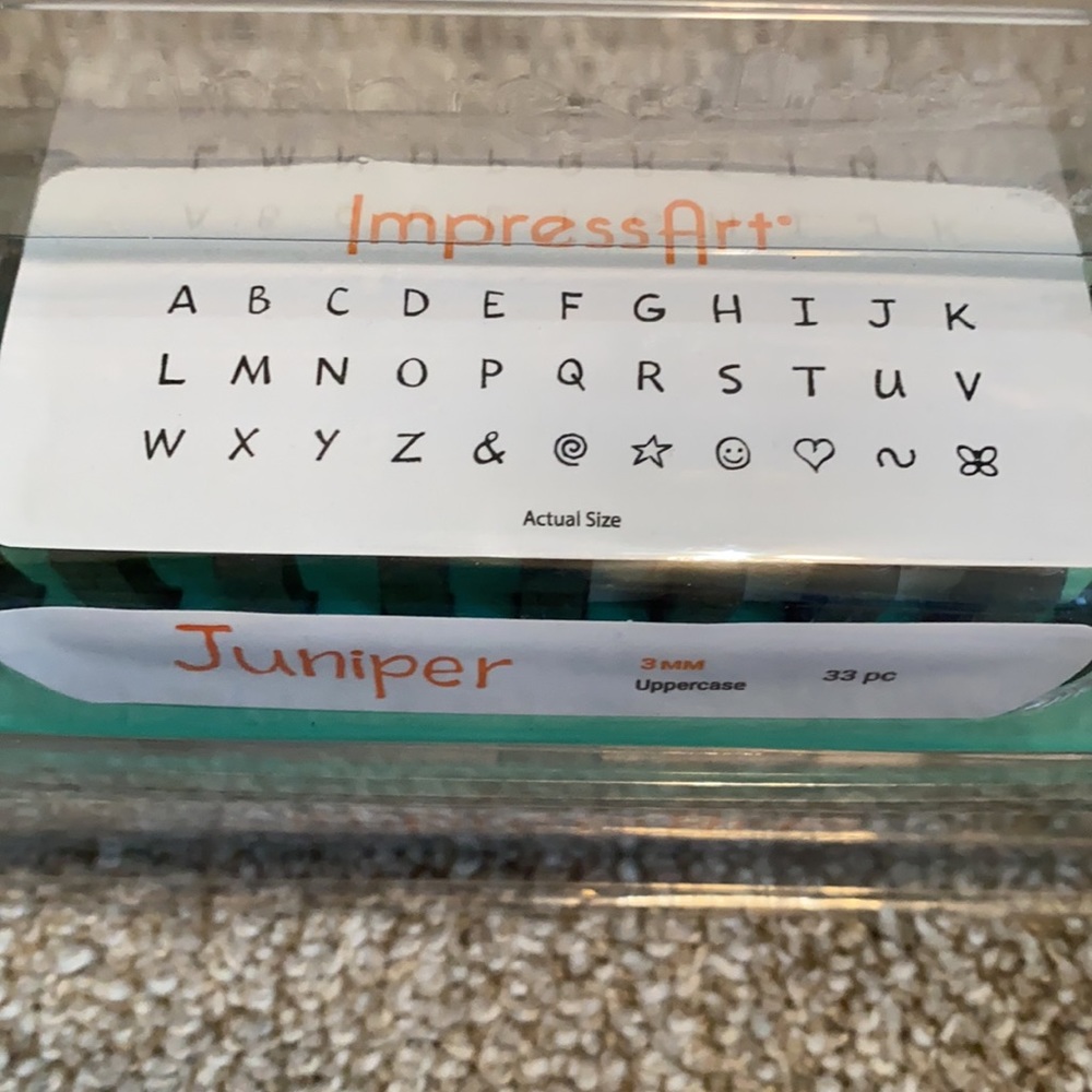 NWOT Impress Art 3 mm “Juniper” uppercase 33 pcs - Picture 3 of 3